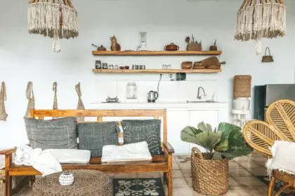 Bohemian Bali style interior lounge