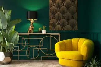 Luxury Interior. Modern art deco living room interior